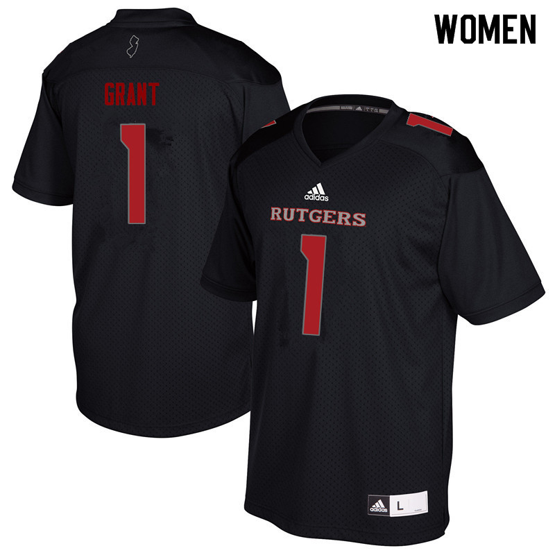 Women #1 Janarion Grant Rutgers Scarlet Knights College Football Jerseys Sale-Black